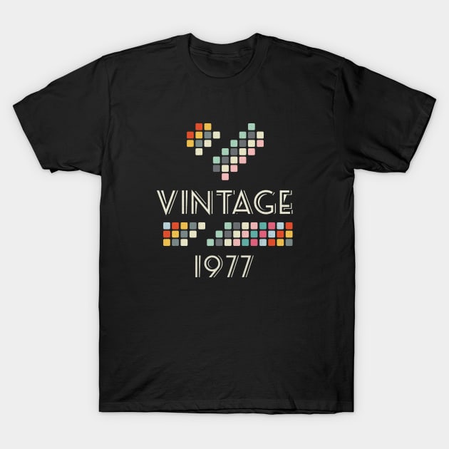 Vintage 1977  45 Years Old Birthday T-Shirt by hoopoe